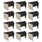 Flipside 12in X 48in  Black Corrugated Study Carrel 5/32in, 12PK 60050-12 - alternate 1